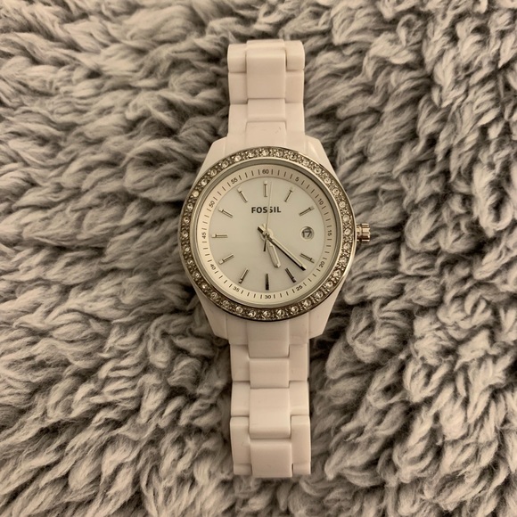 Fossil white acrylic watch - Picture 1 of 4